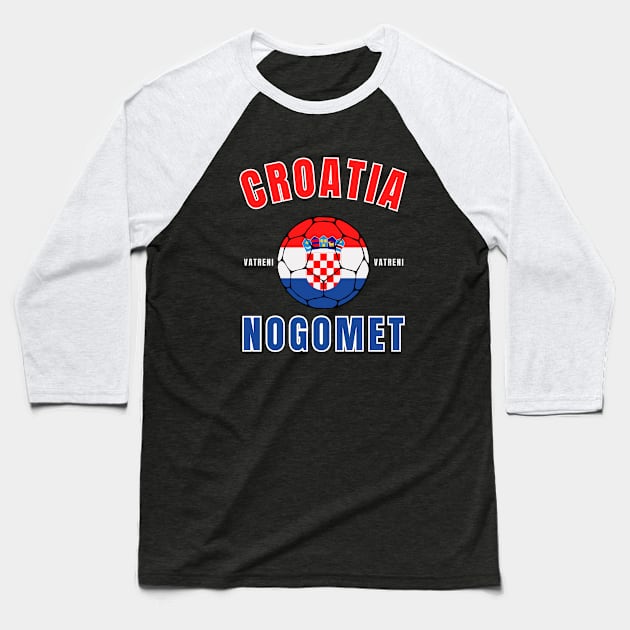 Croatia Nogomet Baseball T-Shirt by footballomatic